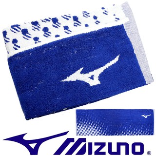 鞋大王Mizuno 32TY-800127 藍×白 35×100㎝運動毛巾【台灣製】