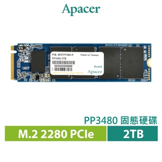 Apacer 宇瞻 PP3480 M.2 PCIe 2TB Gen3x4 NAS 固態硬碟