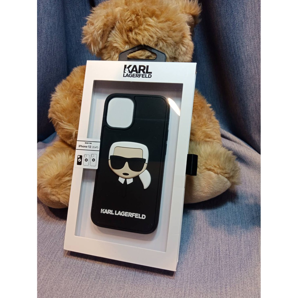 (雅峰精品) Karl Lagerfeld 3D卡爾頭像 iPhone 12 Mini 手機保護殼(5.4)適用