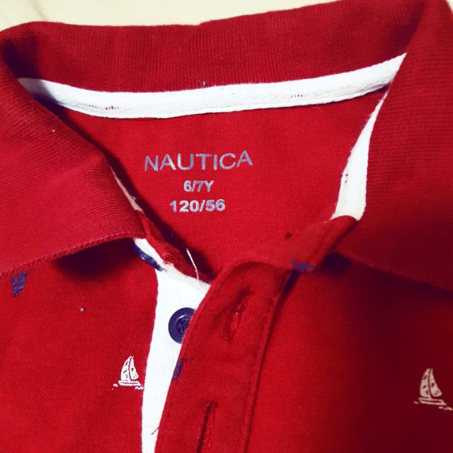 【NAUTICA 】紅色長袖POLO衫