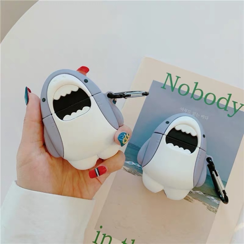 【Iphone Airpods 保護套】可愛鯊魚立體款🦈