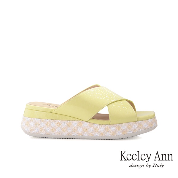 Keeley Ann 交叉寬帶格紋厚底拖鞋(1215671)