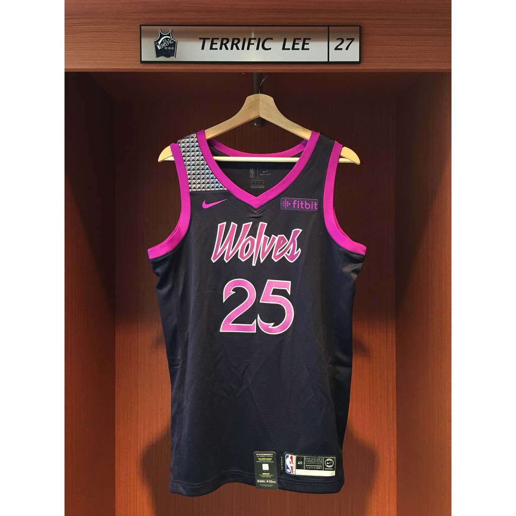 Nba 球衣25號derrick Rose 灰狼隊城市版nike Swingman 全新含吊牌耐吉籃球服 蝦皮購物