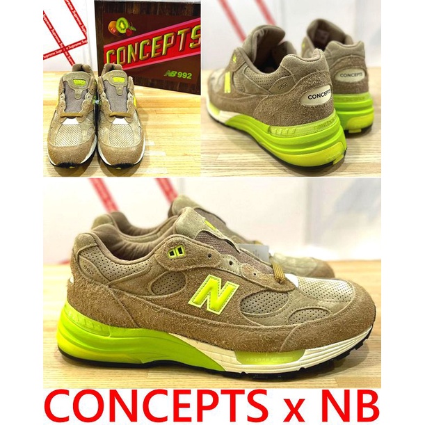 BLACK波士頓限定！全新CONCEPTS x NEW BALANCE 992奇異果包裝草莓NB992老爹鞋慢跑鞋
