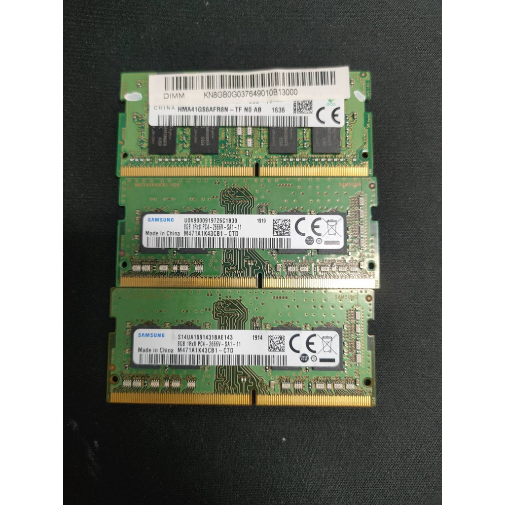 元氣本舖二手Samsung 8GB 1R*8 PC4-2666V-SA1-11 DDR4筆電記憶體
