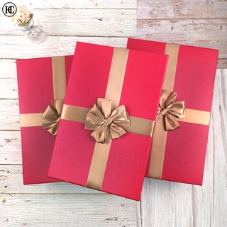 優雅法國結緞帶禮物盒 大禮物盒 禮物盒 蝴蝶結禮盒 禮盒 紅色禮盒 金色蝴蝶結 法國結禮物盒 緞帶禮物盒 BX03L