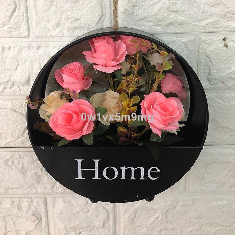 爆讚 北歐鐵藝壁掛花盆家居墻壁面上裝飾品掛件臥室客廳墻飾仿真花植物 熱賣下殺 蝦皮購物