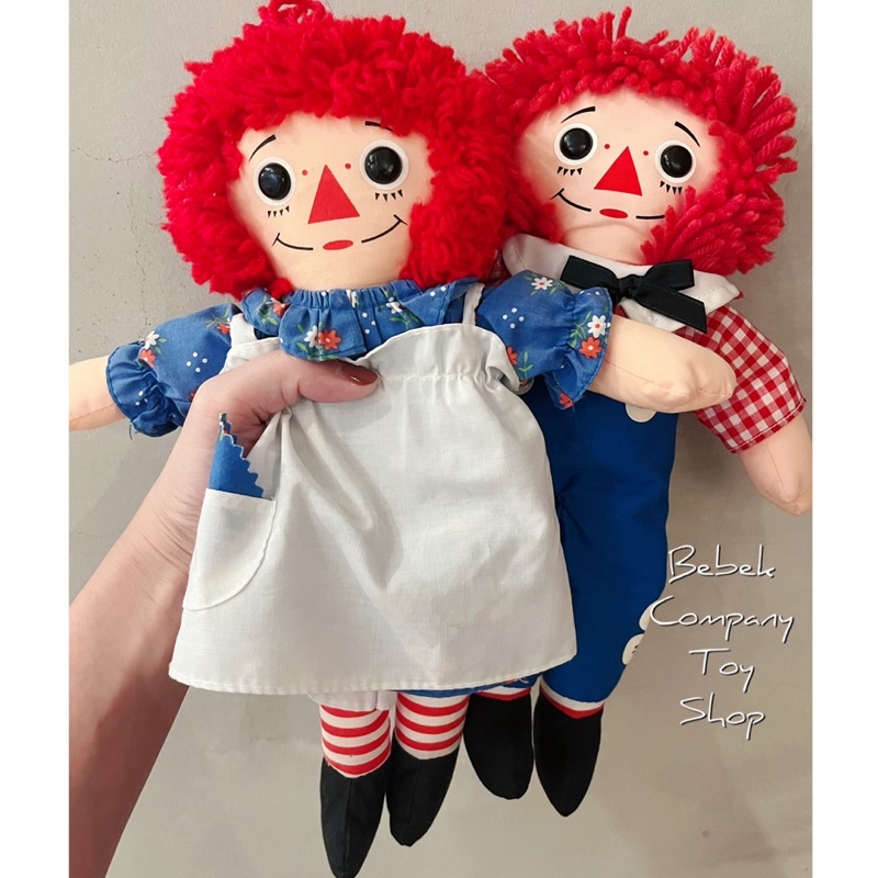 1987年 Playskool raggedy Ann &amp; Andy doll 古董玩具 12吋 布偶 安娜貝爾 娃娃