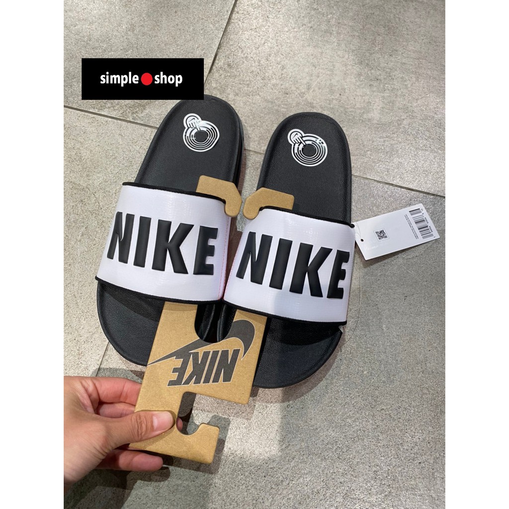 【Simple Shop】NIKE SLIDE 運動拖鞋 軟Q 軟底 氣墊拖鞋 白黑色 男女款 BQ4639-011