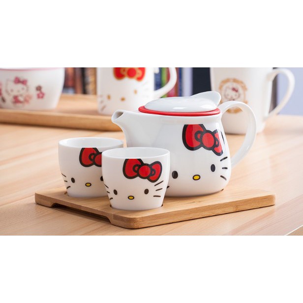 Kitty家用茶具套裝創意喝茶陶瓷茶壺茶杯帶茶托禮盒裝1壺2杯
