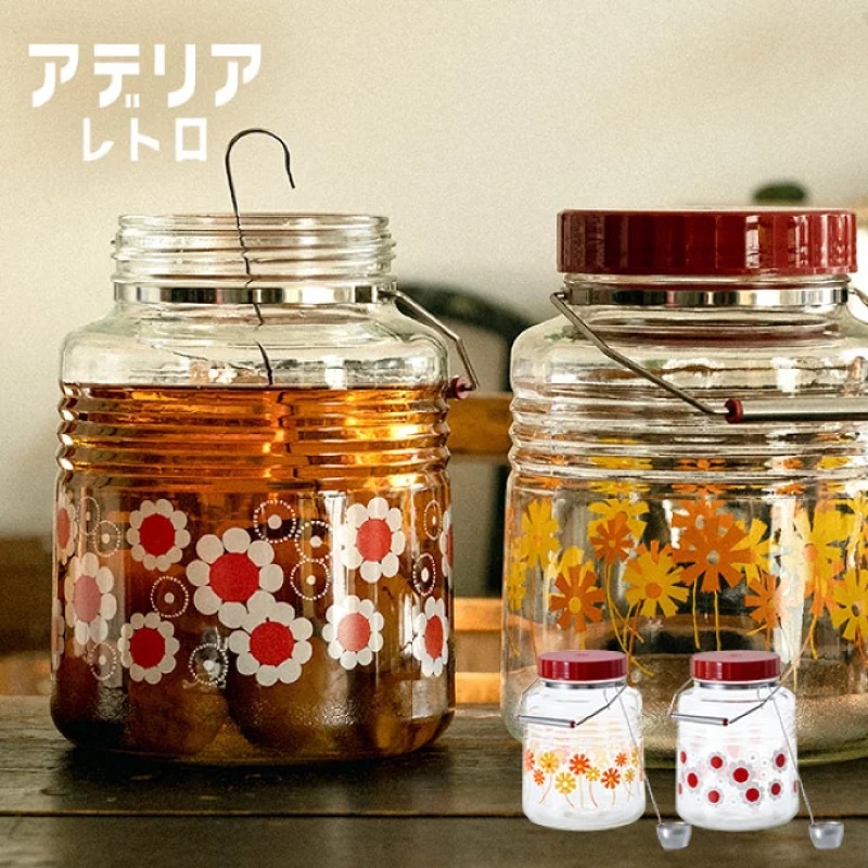 🇯🇵 日本 ADERIA 昭和復古 梅酒瓶 醃漬瓶 醃漬罐 提把玻璃罐 醬菜罐
