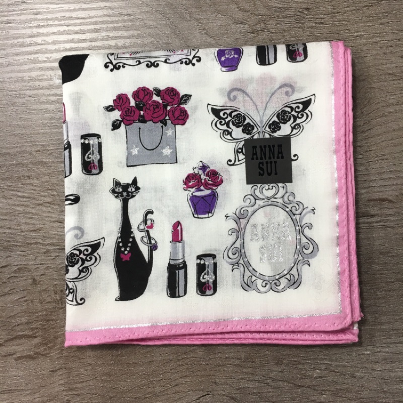 ANNA SUI 絲巾 領巾 方巾 手帕 包包裝飾品