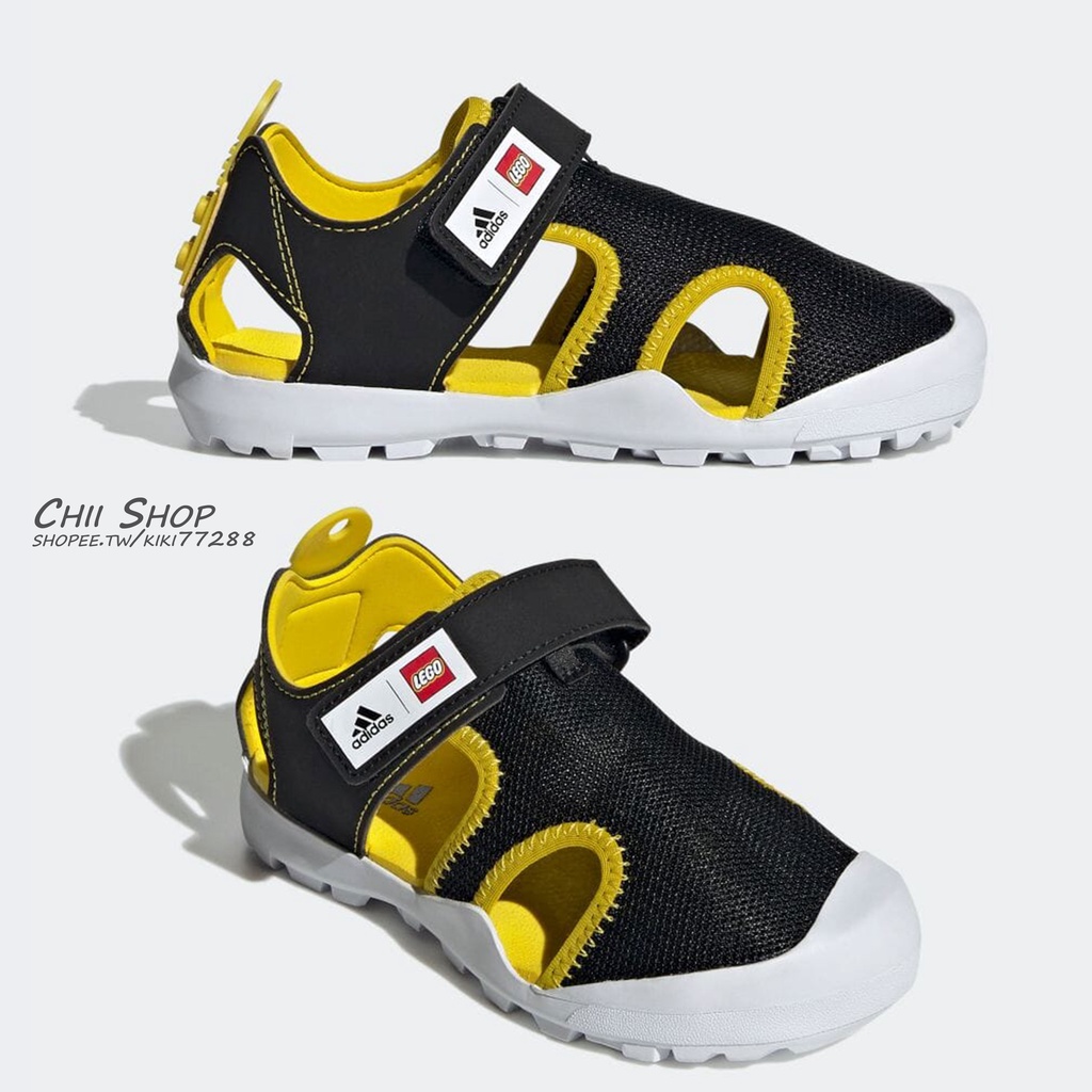 【CHII】adidas x LEGO Captain Toey 聯名款 童鞋 涼鞋 樂高 黑色 GY5089