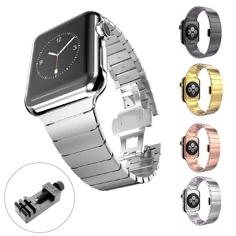 不銹鋼蘋果金屬錶帶兼容Apple Watch Ultra 8 7 6 Se 5 4 3 49/45/44/42/41mm