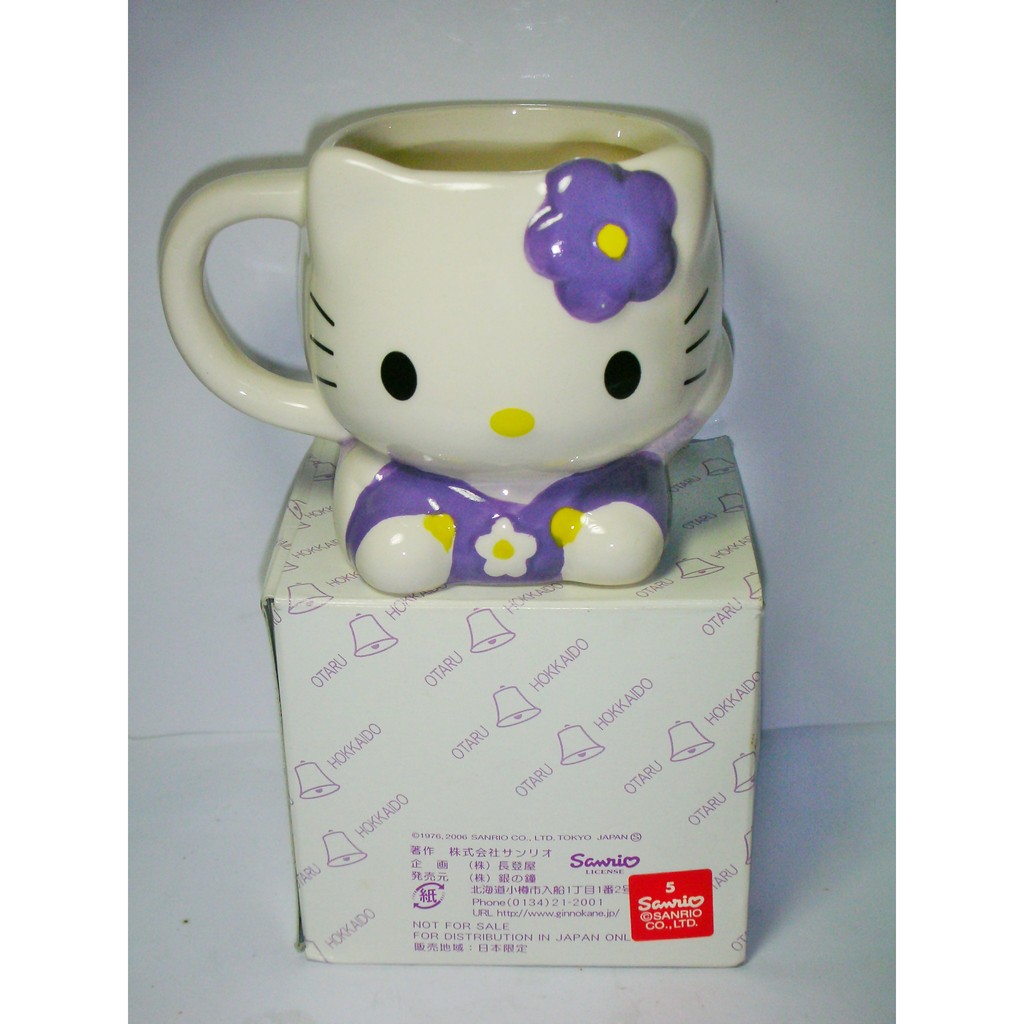 aaL皮.(企業寶寶公仔娃娃)全新附盒2006年三麗鷗發行日本製銀的鐘(小樽運河)Hello Kitty凱蒂貓限量馬克杯
