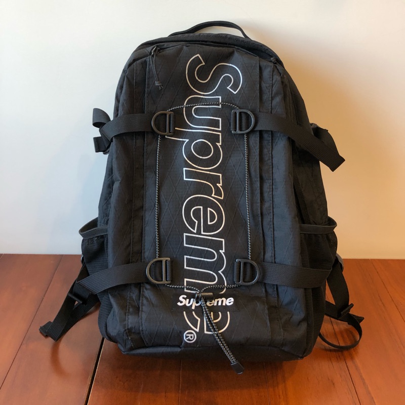 Supreme 後背包 18FW 45th Backpack 反光 黑色