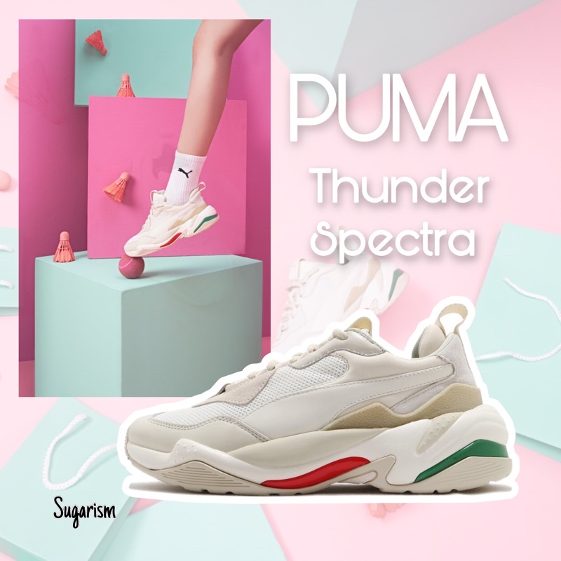 PUMA Thunder Spectra 復古 休閒鞋 老爹鞋 厚底鞋 泫雅款 紅綠 米白 36751612