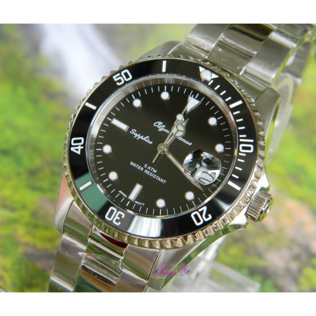 OP奧柏 899831MS 高檔陶瓷錶框 品牌就是保證 藍寶石水晶鏡片 超酷帥氣黑水鬼錶款