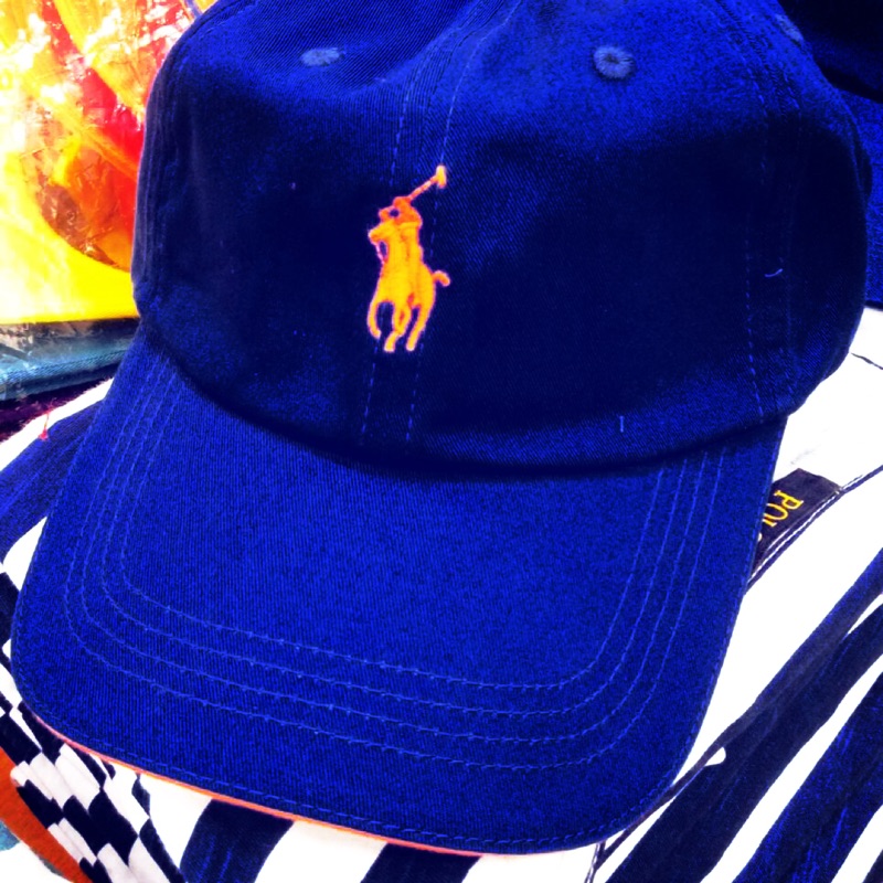 💁🏻現貨+預購🙋🏼Polo Ralph Lauren 老帽🕶✨藍色橘邊小馬