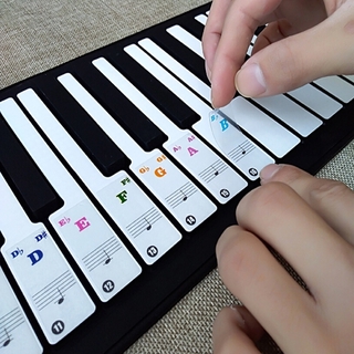 透明可愛鋼琴鍵盤貼紙鋼琴音符貼紙適用於 61/88 鍵電子鋼琴