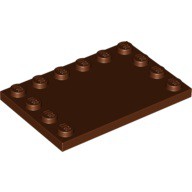 磚家 LEGO 樂高 紅棕色 Tile 4x6 平滑磚 平滑平板 平滑薄板 平滑薄磚 三邊附顆粒 6180