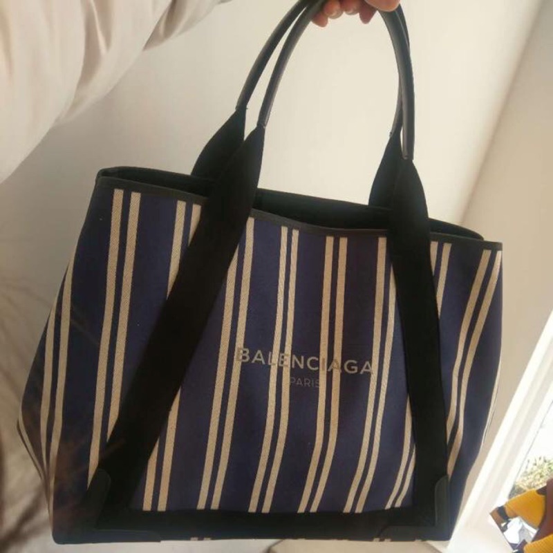 Balenciaga巴黎世家 Navy cabas 條紋款