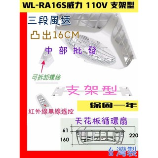 免運』支架型 威力 天花板循環扇排風機 超強風18吋WL-RA16S WL-16 天花板扇 強化對流 節能扇支架專用電扇