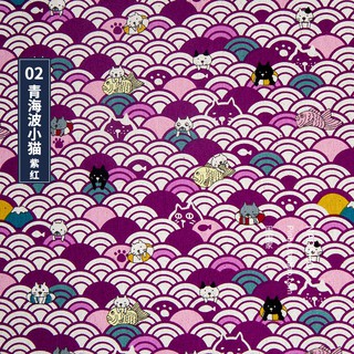 熱銷新款半碼價 臺灣進口加厚全棉手工diy布料日式和風青海波小貓爆款 蝦皮購物