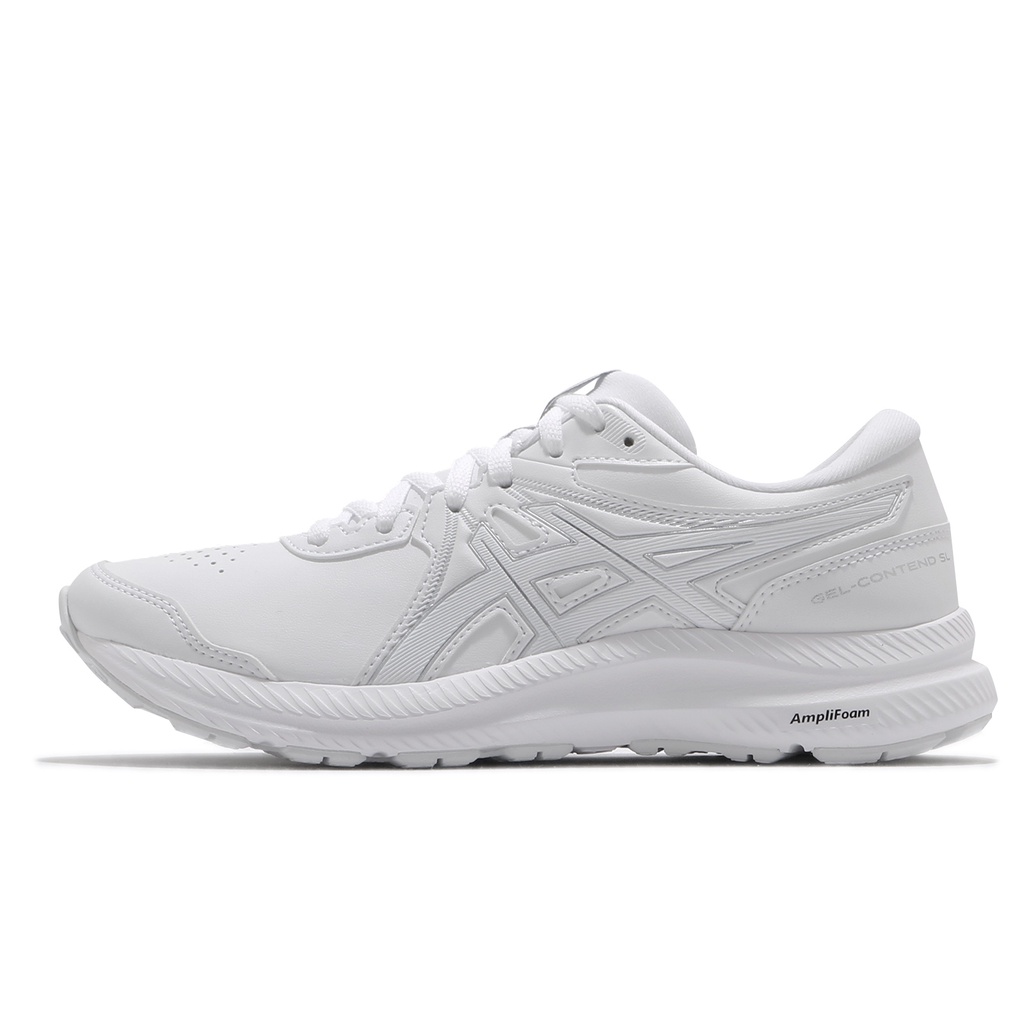 Asics 慢跑鞋 Gel-Contend SL 女鞋 全白 皮革 基本款 運動鞋 【ACS】 1132A057-100