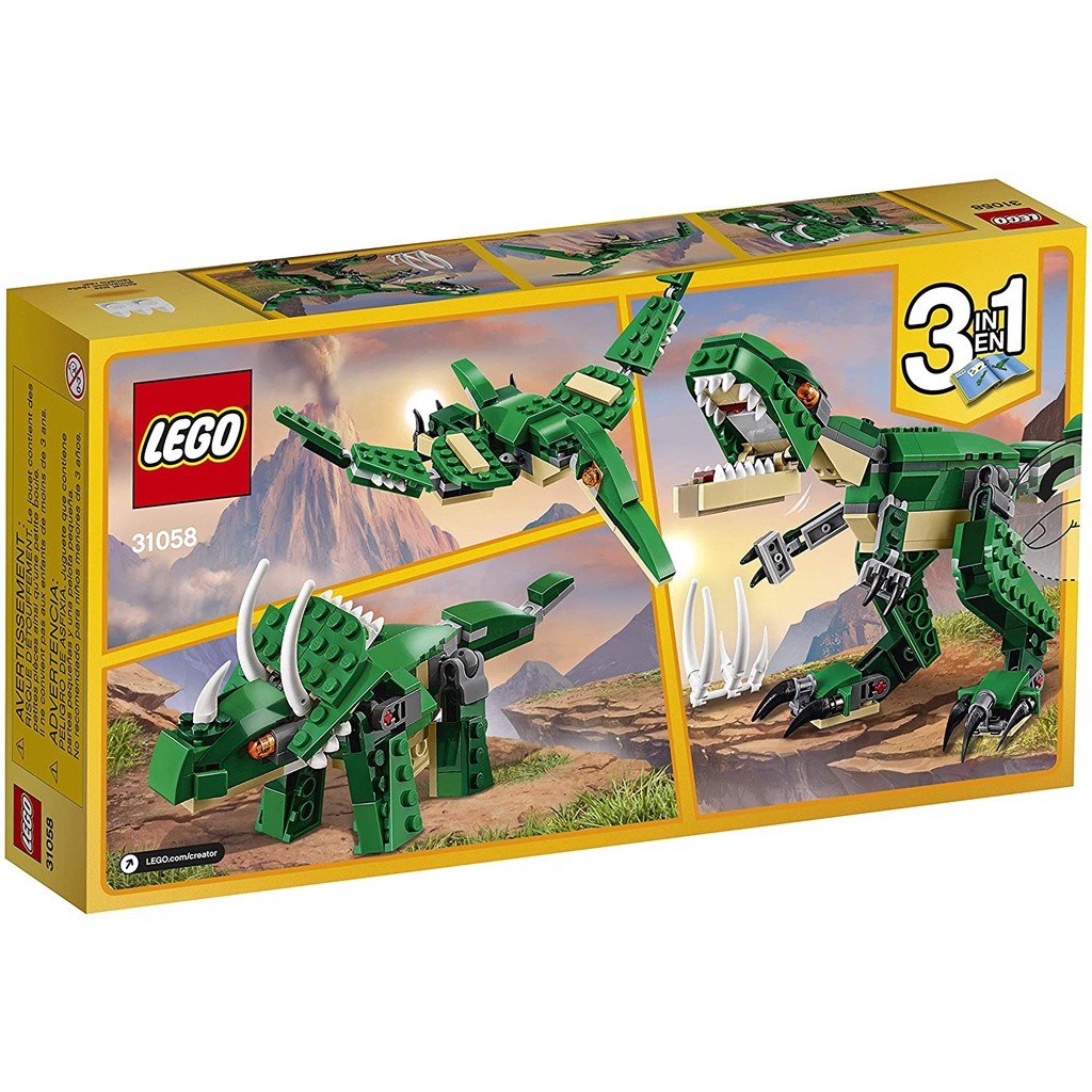 全新 正版 現貨 樂高 LEGO 31058 百變恐龍 樂高創意系列 Creator 3-IN-1 暴龍 三角龍 翼龍