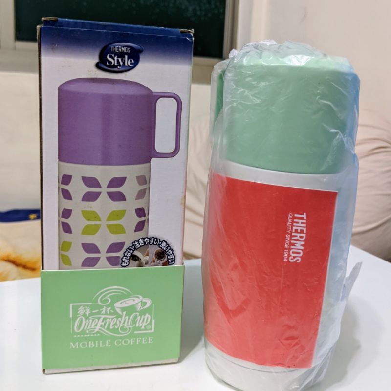 全新 THERMOS 膳魔師 超輕量 不銹鋼保溫瓶 350ml FEJ-352-LV 藍綠色