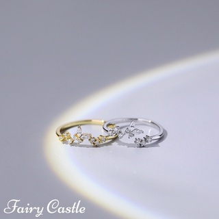 心享飾城 Fairy Castle♡【925純銀戒指】🦋雨蝶·韓版森系鋯鑽蝴蝶純銀戒指 可調式戒指 尾戒 銀飾