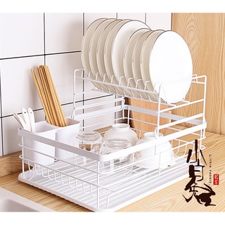 小白兔居家 (台灣現貨) 日式鐵藝餐具瀝水碗架 大容量收納碗碟架 廚房置物架