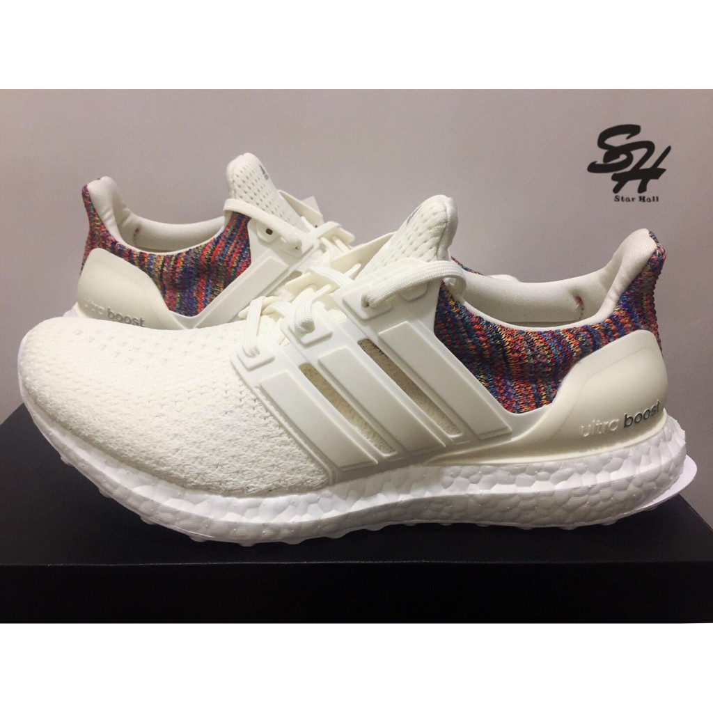 ADIDAS ULTRABOOST DNA 奶油白 彩虹 編織 FZ3805