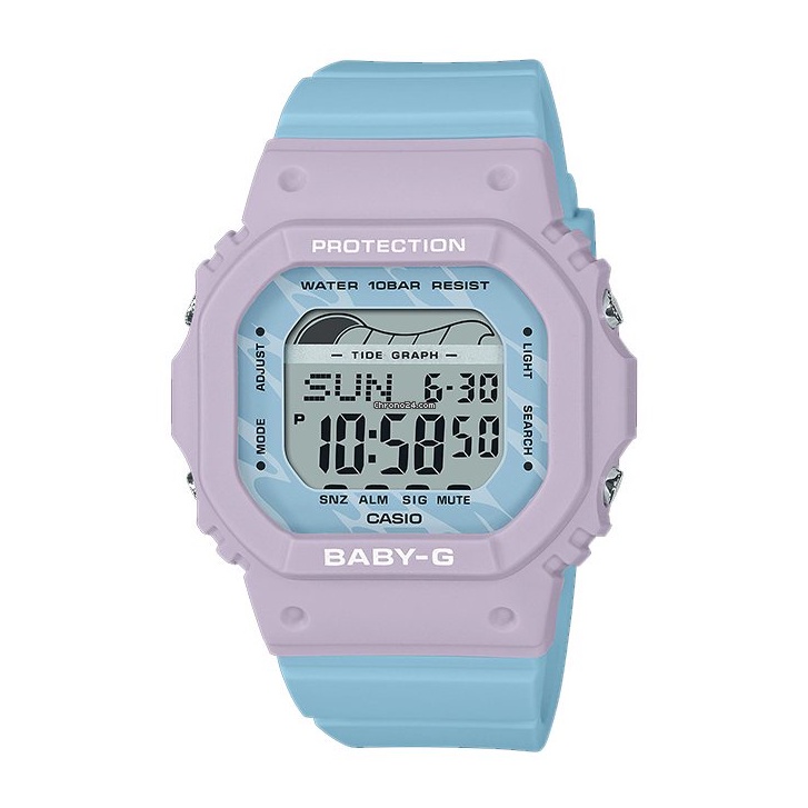 【CASIO】Baby-G  G-LIDE系列 夏日海灘粉藍色電子女錶 潮汐數位顯示 BLX-565-2 台灣公司貨