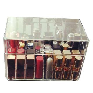 口紅收納盒 亞克力透明化妝品收納盒 桌面帶蓋防塵口紅架彩妝整理盒