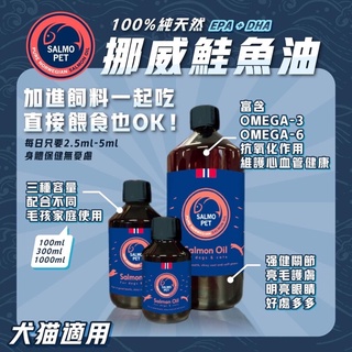 ◆ MINy ◆ 挪威 SALMO PET深海100%天然鮭魚油 犬貓用 鮭魚 活力寶