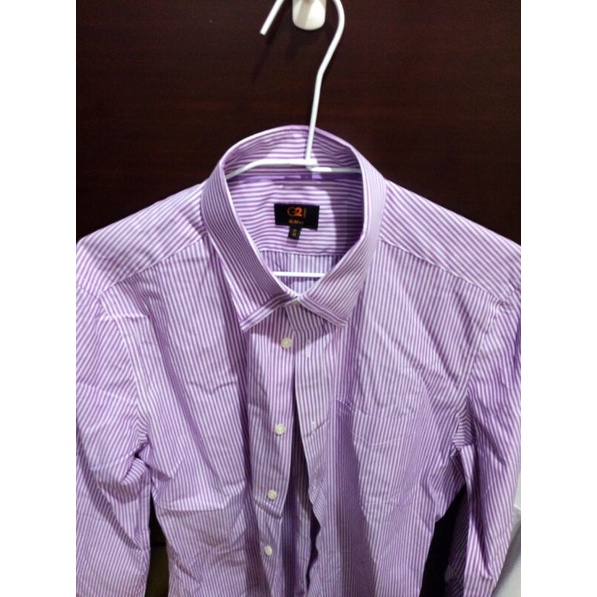 全新 G2000 紫條紋襯衫 slim fit 15號 無包裝