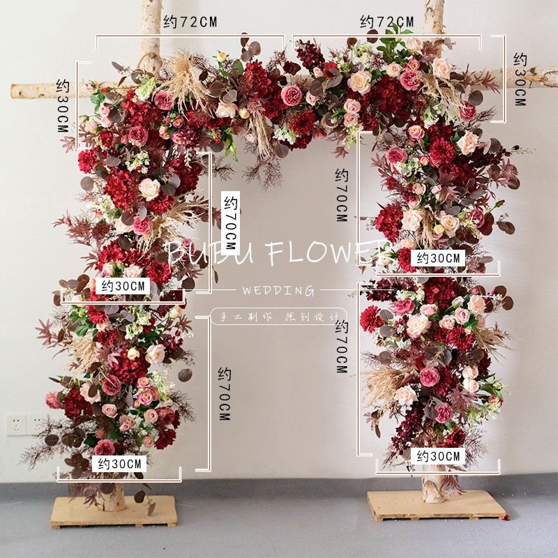 拱門花藝套裝婚禮裝飾佈置道具婚慶舞台背景迎賓區甜品台背景裝飾佈置仿真花假花花藝 蝦皮購物