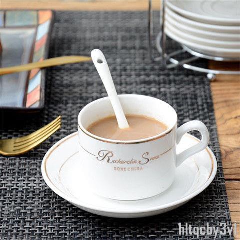 歐式陶瓷杯甜品杯咖啡杯套裝套具創意簡約家用骨瓷咖啡杯子送碟勺架子水杯甜#2