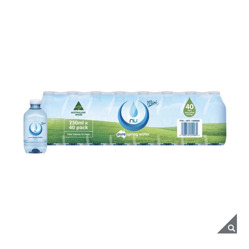 （宅配免運）Nu-Pure 泉水 (250毫升X40瓶) 純水 礦泉水 瓶裝水 飲用水 水瓶 罐裝水 泉水 好市多水