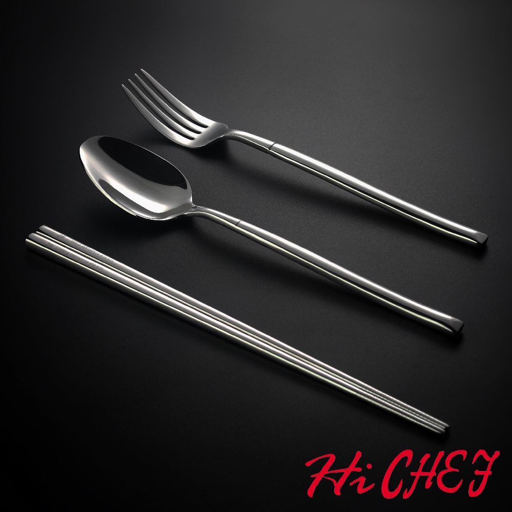 《掌廚HiCHEF》雅典316不繡鋼 餐具組(3入)(筷子+湯匙+叉子)