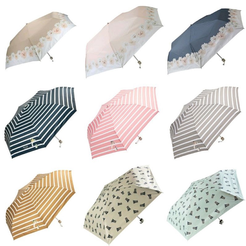日本代購 Paul&amp;joe 貓咪 貓 菊花 抗UV 條紋 折疊傘 雨傘 陽傘 抗紫外線 遮陽 防曬