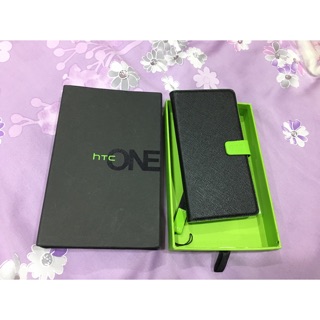 HTC One 真皮折疊式側翻皮套