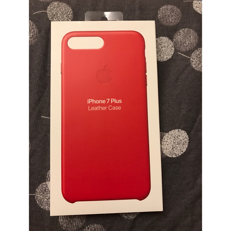 Apple iphone 7 plus 原廠真皮牛皮保護殼 紅色 red 原廠皮革保護殼 原廠保護殼