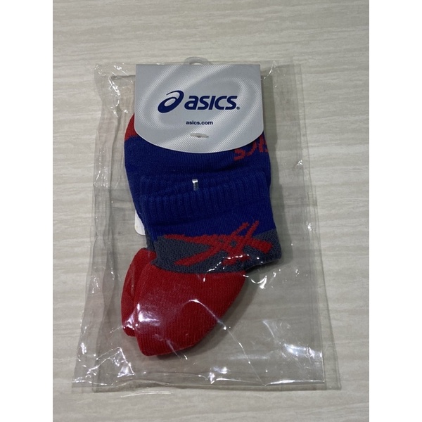 Asics 亞瑟士 襪子 學生襪 運動襪 短襪 腳踝襪 公司貨 台灣製造 運動 慢跑 休閒 藍紅