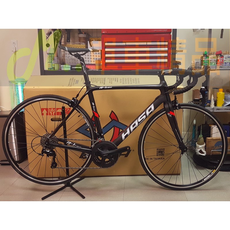 [M…精品]＃黑紅50cm＃HASA R1 ELITE 碳纖維公路車！105/Tiagra！