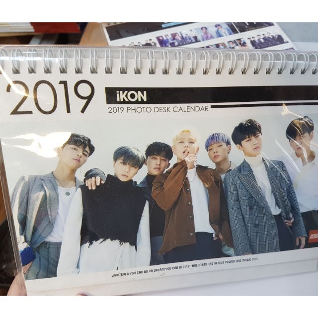 社長大人 特價100 Ikon 韓國最新19 年桌曆 圖多 蝦皮購物