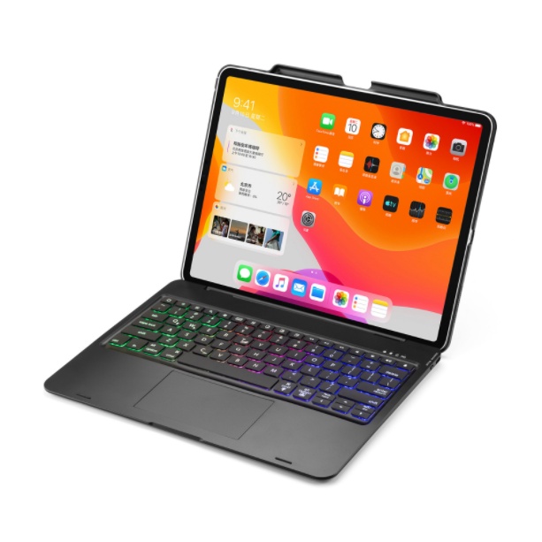 2020 iPad pro12.9寸混色背光平板藍牙鍵盤筆槽充電觸控板通用款