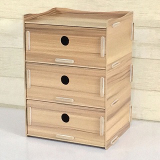 木製抽屜式桌面化妝品收納盒收納架